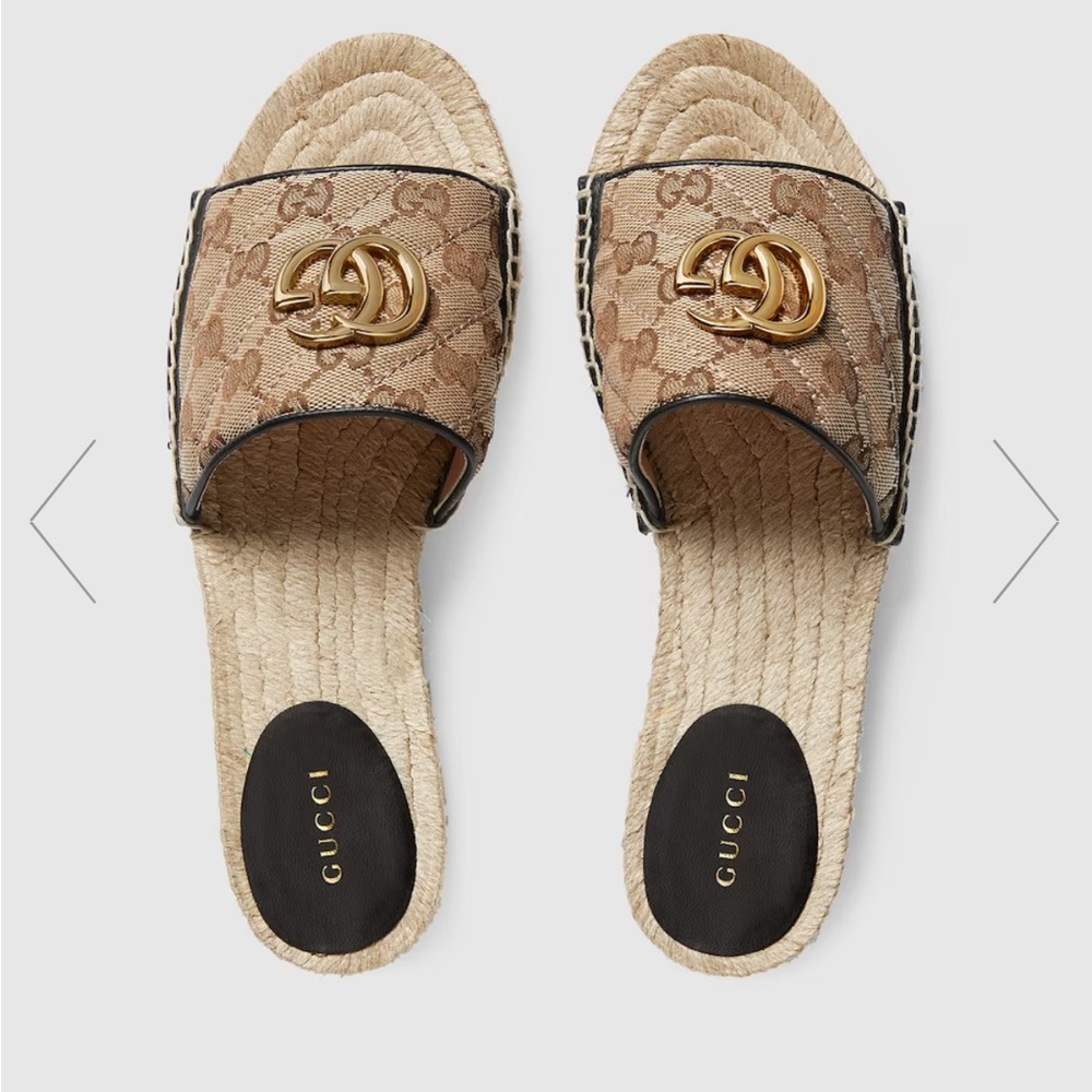GUCCI espadrille slide sandal